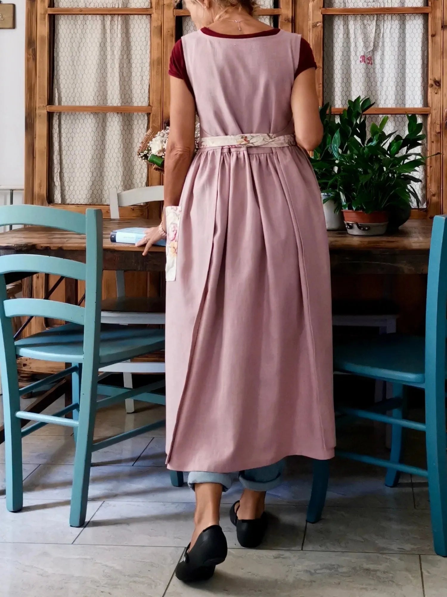 Antique Pink Apron