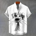 Cartoon Scribble Dog Vintage Print Casual T-shirt