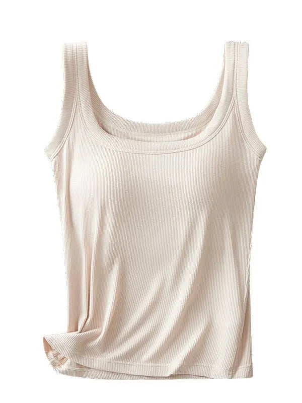 Vest Casual Crew Neck Plain Tank Top