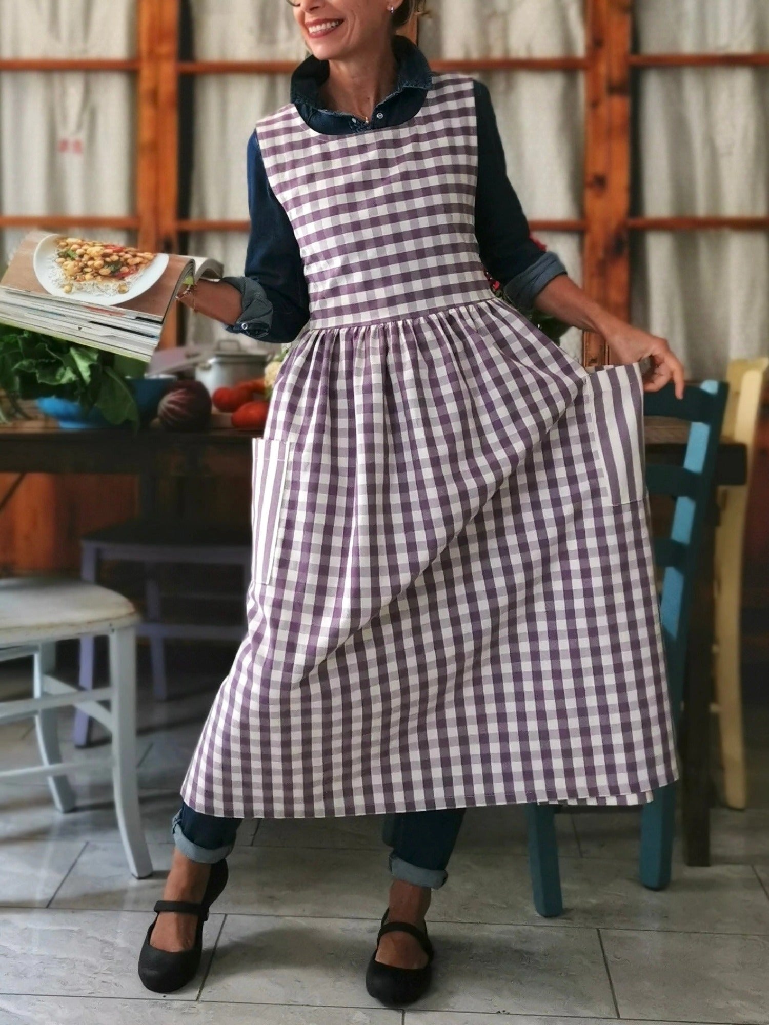 Purple Patchwork Apron