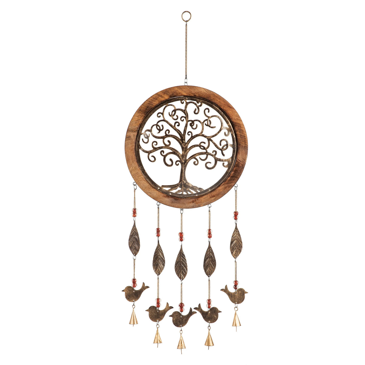 Wood and Metal Tree of Life Garden Bell