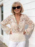 Beach Shirt Hollow Casual Lace Shirt Lace Shirt