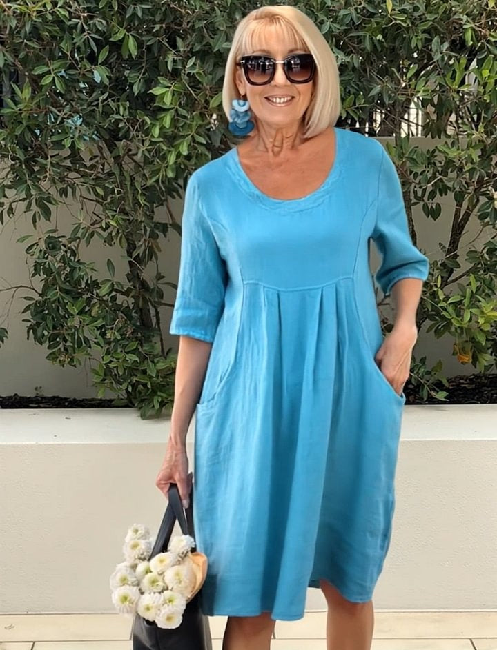 Cotton Pocket Tunic Dress