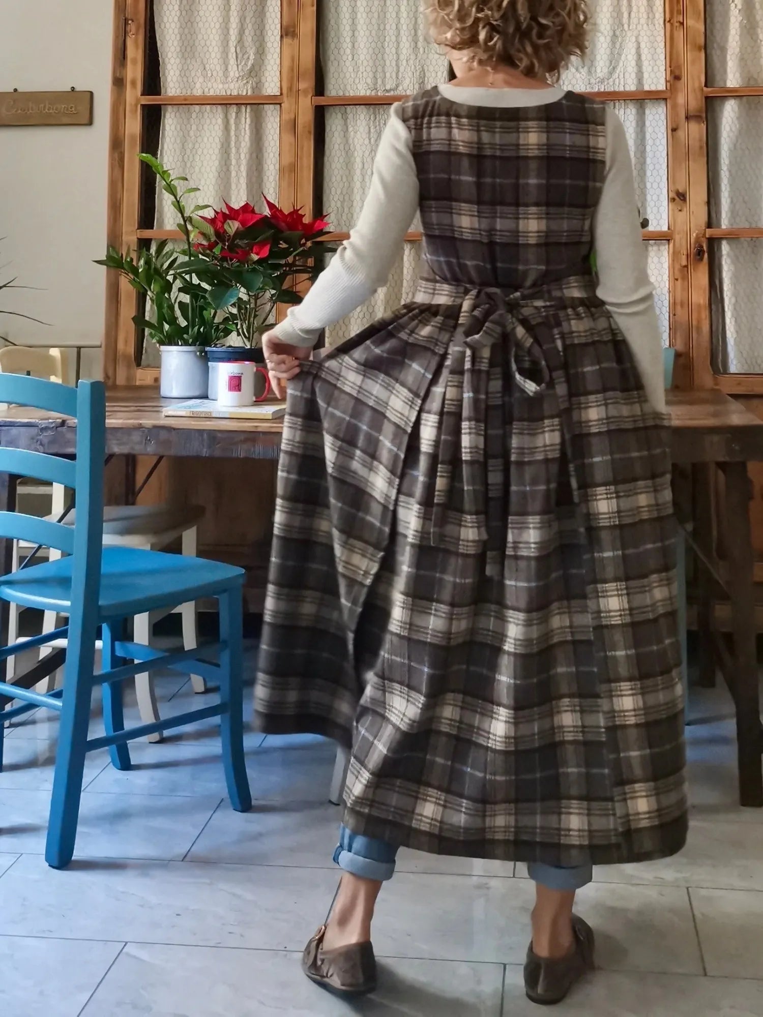 Brown Tartan Apron