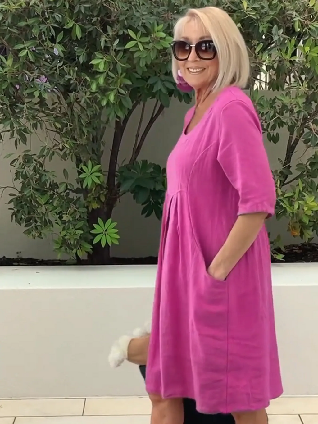 Cotton Pocket Tunic Dress