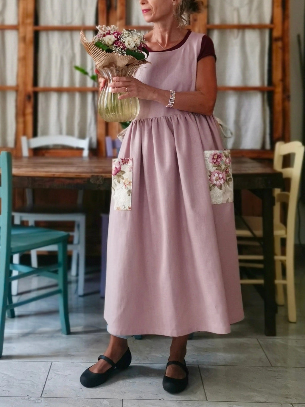 Antique Pink Apron