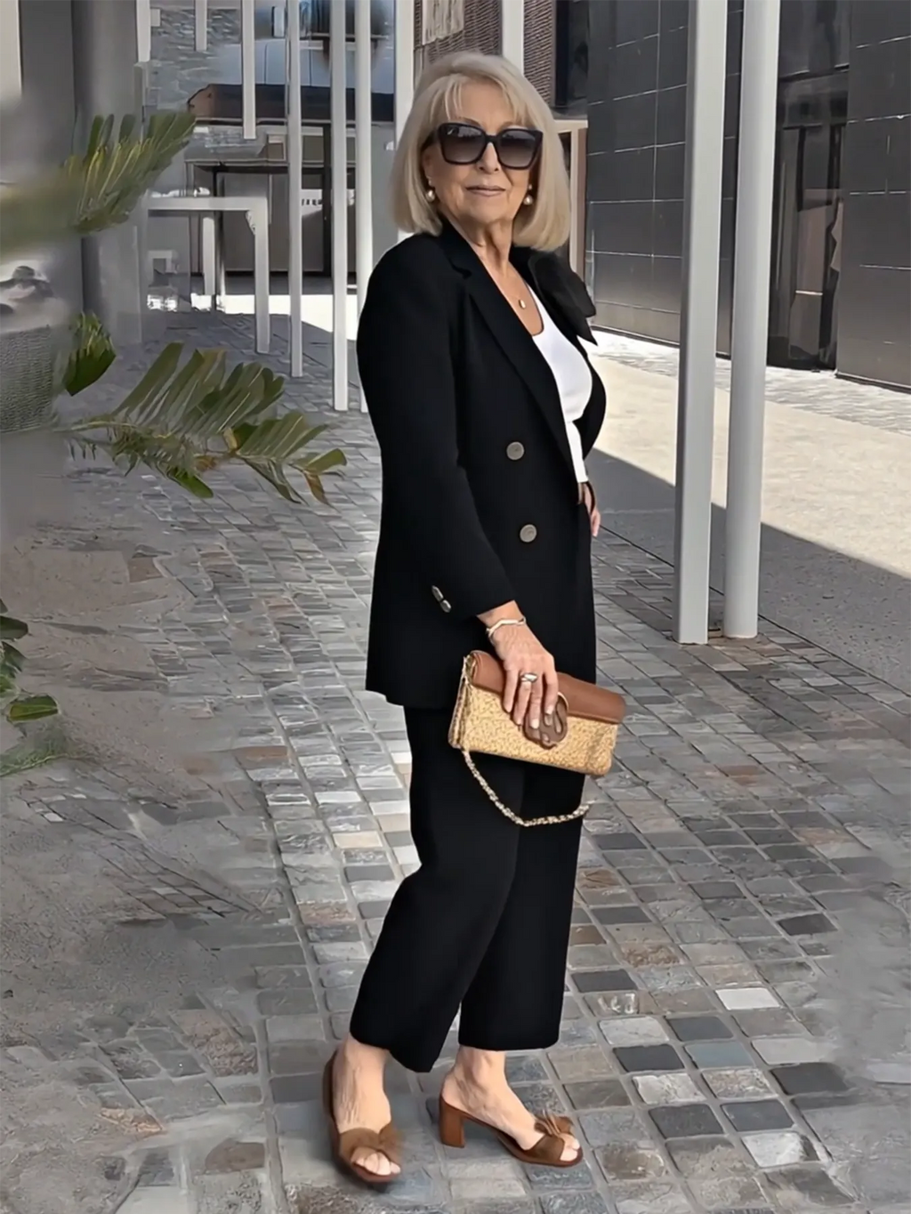 2Pcs Elegant Suit Pants Two-Piece Suit Jacket