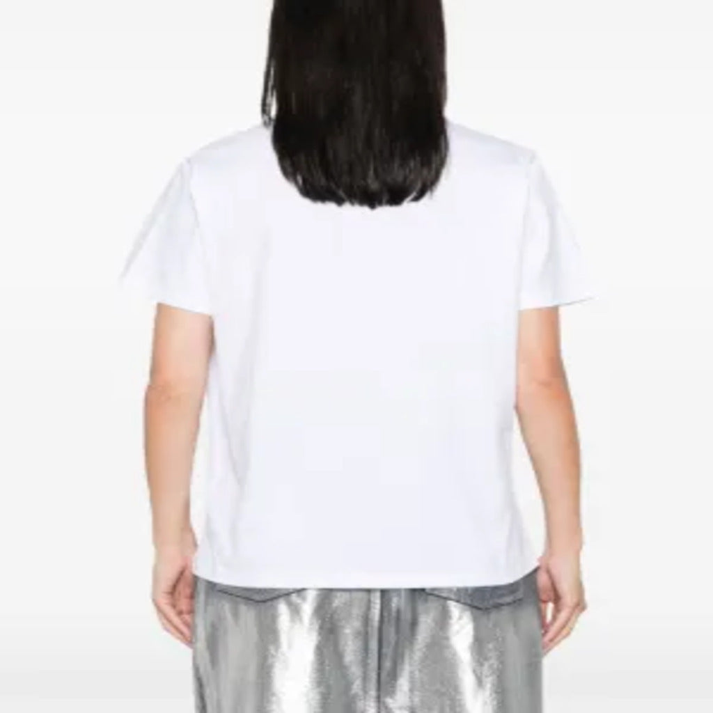 🐆 T-shirt GANNI bianca con stampa di cucciolo di leopardo