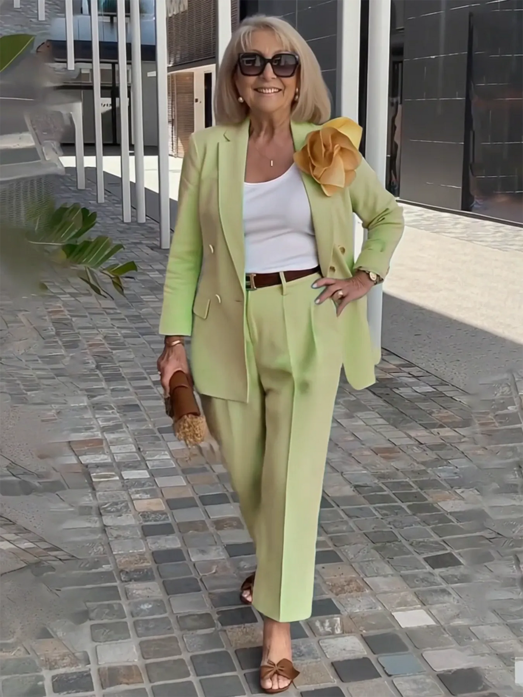 2Pcs Elegant Suit Pants Two-Piece Suit Jacket