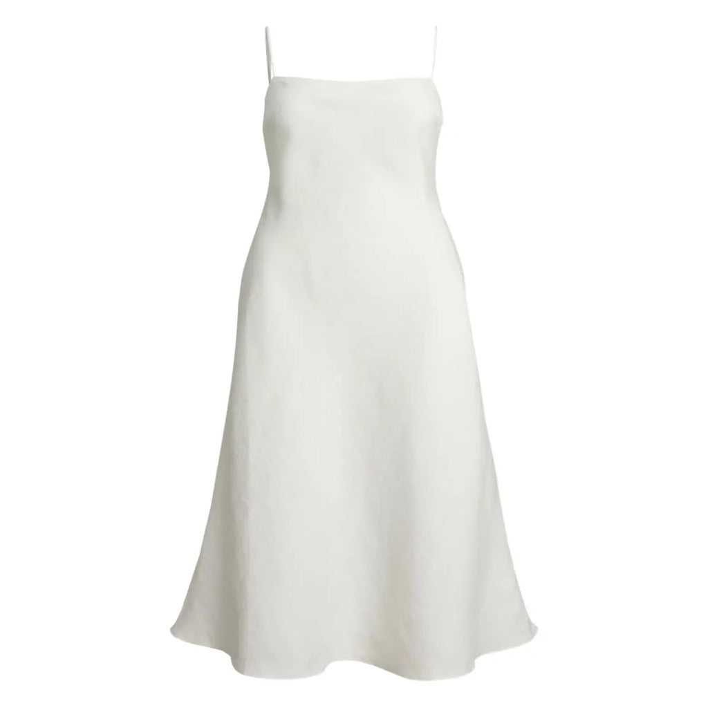 👗 Abito midi in lino bianco con spalline sottili