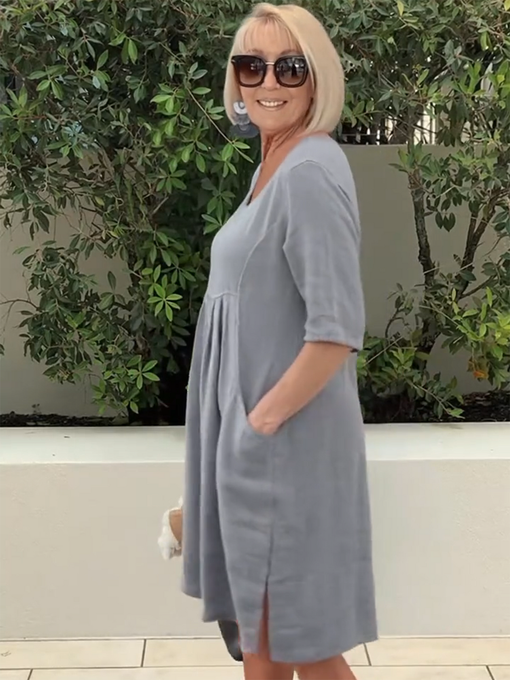 Cotton Pocket Tunic Dress