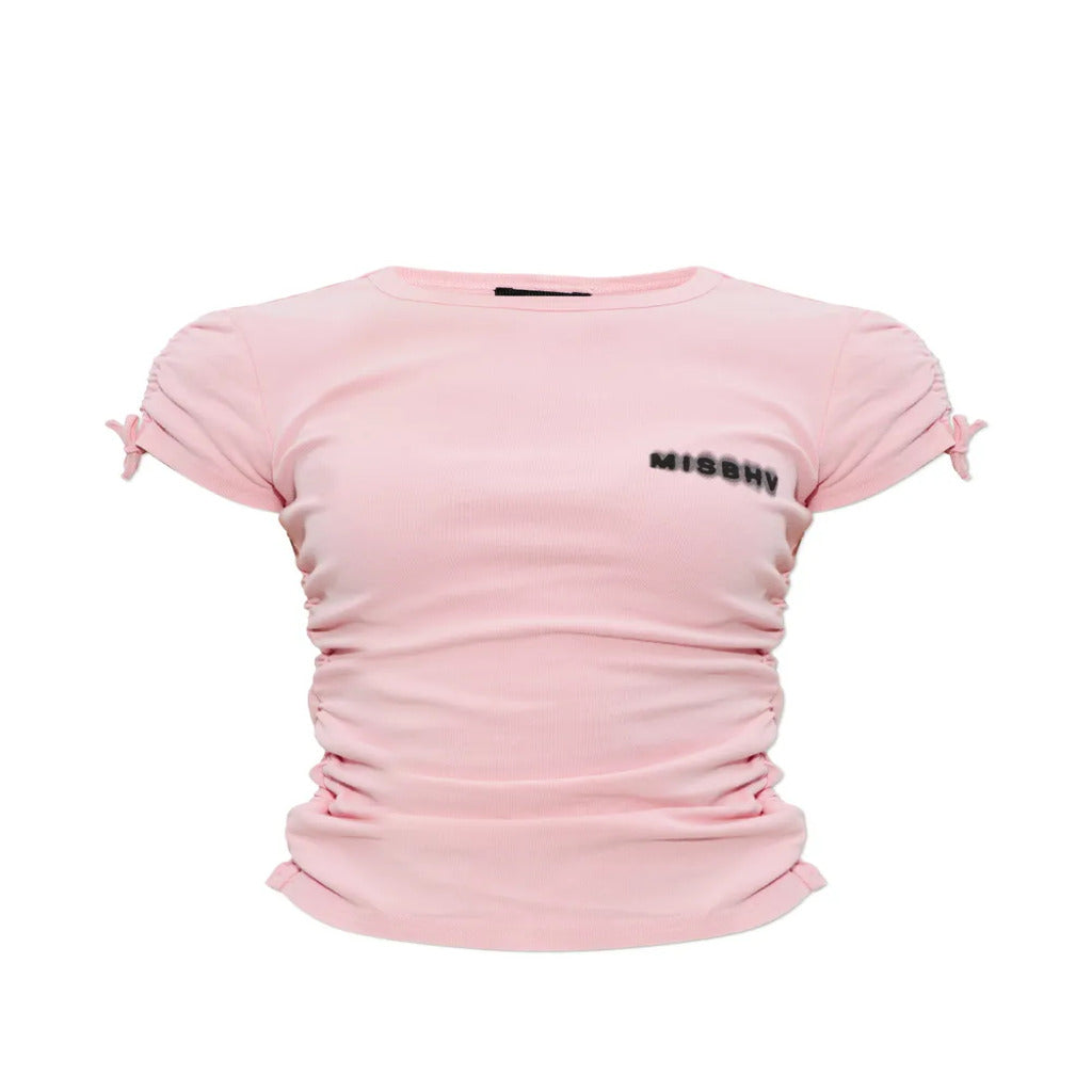 T-shirt Donna Missbhy Rosa con Fiocchi e Logo