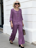 2Pcs Fashion, Shoulder Short Sleeve Pants Casual Suit
