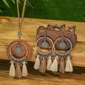 3pcs Boho Ethnic Long Sundry Colors Tassel Pendant Necklaces For Women Retro Rhinestone Drip Oil Alloy Necklace