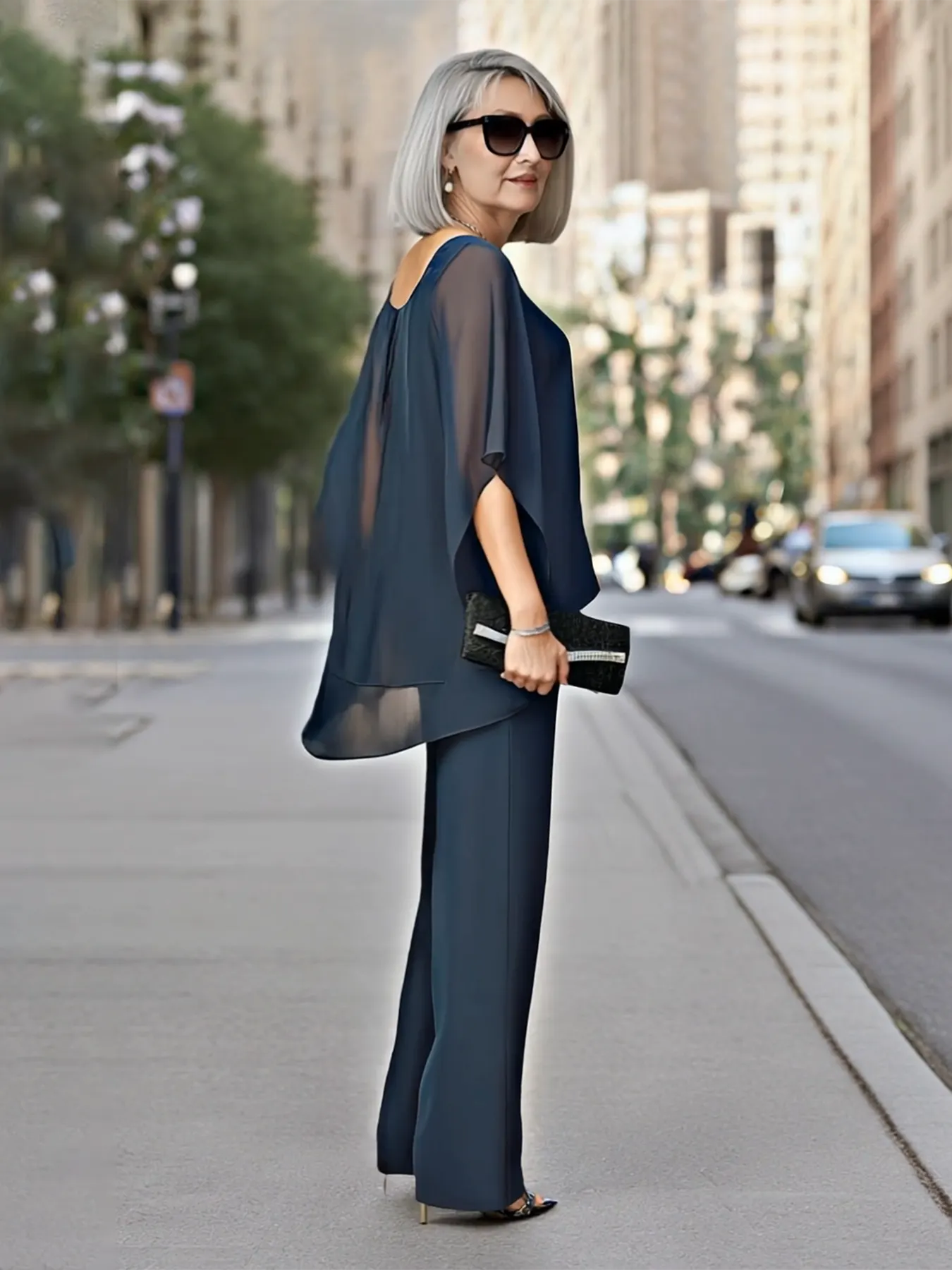 2Pcs Bat Sleeve Top Trousers Women's Casual Off-the-shoulder Irregular Party Suit Elegant Two-piece Set