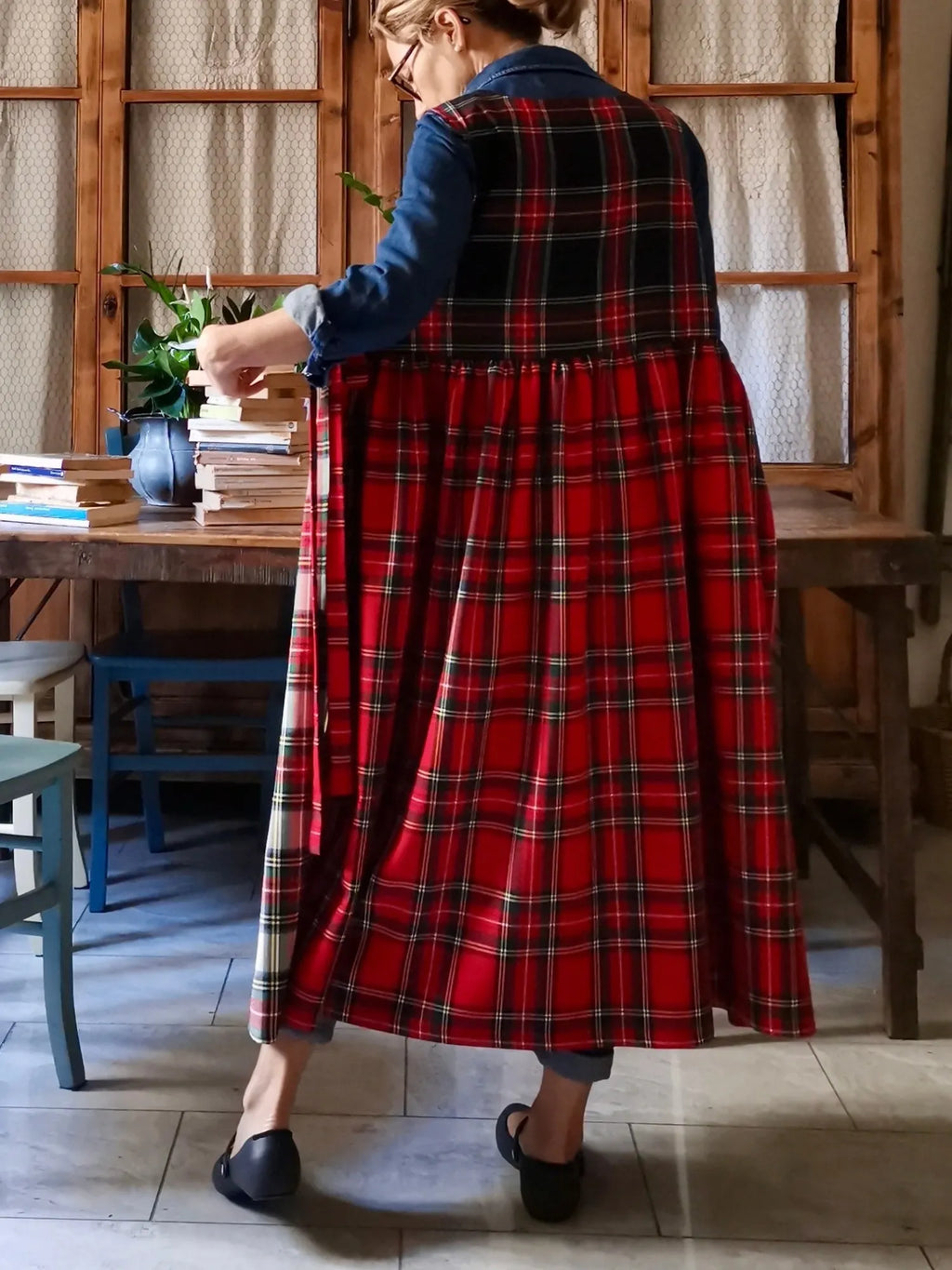 Patchwork Tartan Cotton Apron