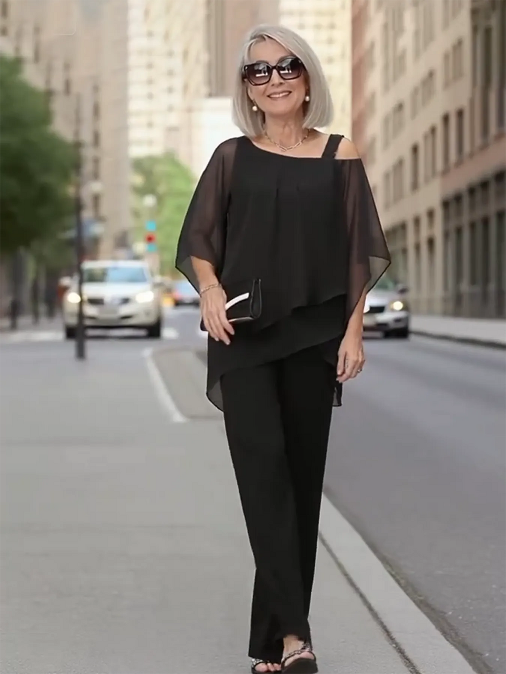 2Pcs Bat Sleeve Top Trousers Women's Casual Off-the-shoulder Irregular Party Suit Elegant Two-piece Set
