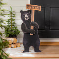 Welcoming Bear Wooden Porch Leaner