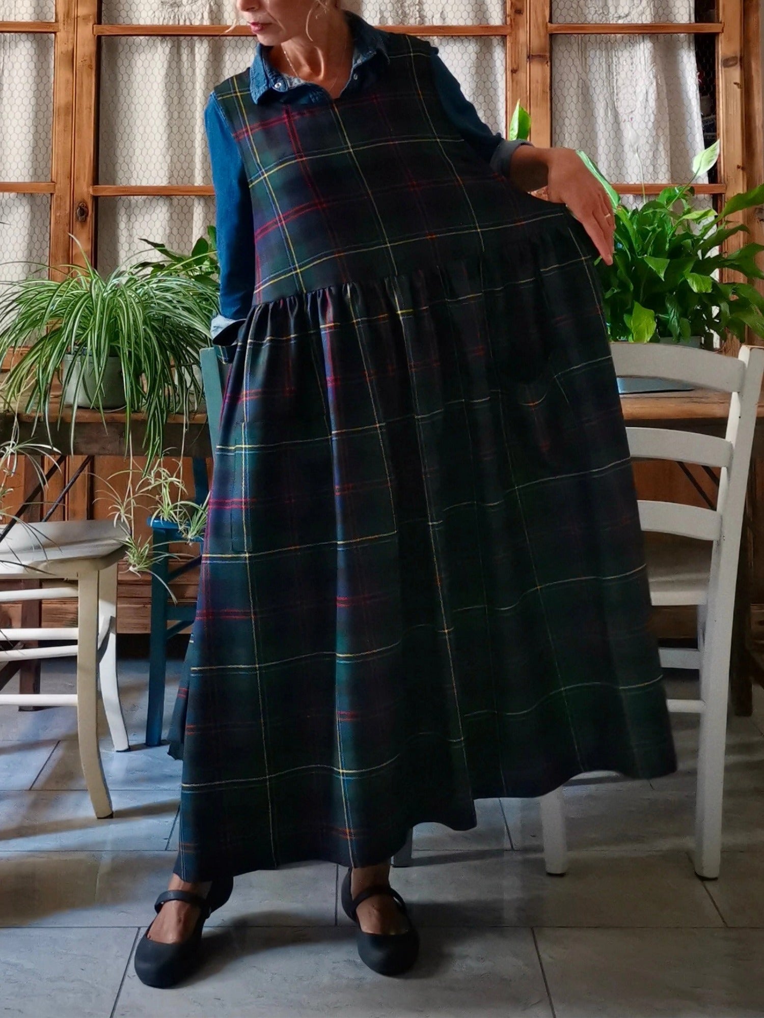 Blue, Green and Red Tartan Apron