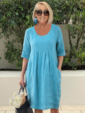 Cotton Pocket Tunic Dress