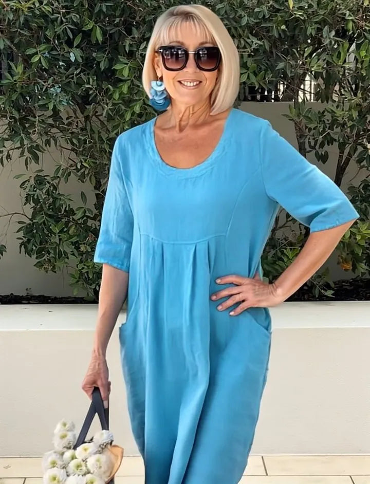 Cotton Pocket Tunic Dress