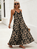 Beach V-neck Slip Print Dress Women's Clothing