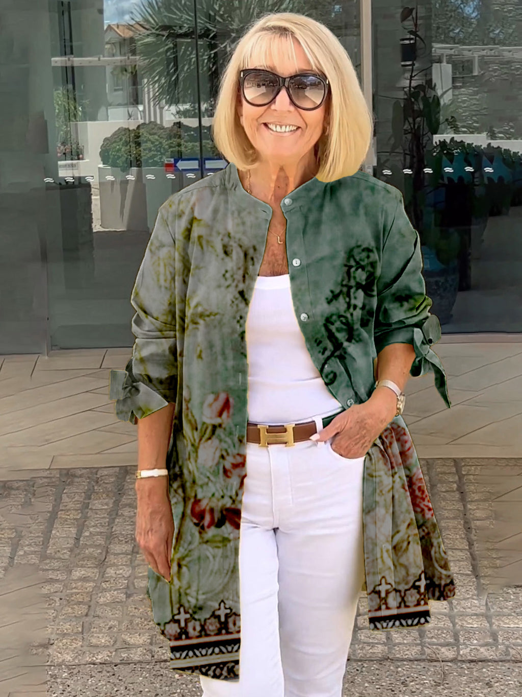 THICK COTTON JACKET BOW Sleeves REMOVABLE Autumn New Style Women Printing Jacket Swing Shap Flattering Gathered Yolk At The Back