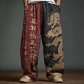 Japanese Art Retro Dragon Pattern Leisure Long Pants