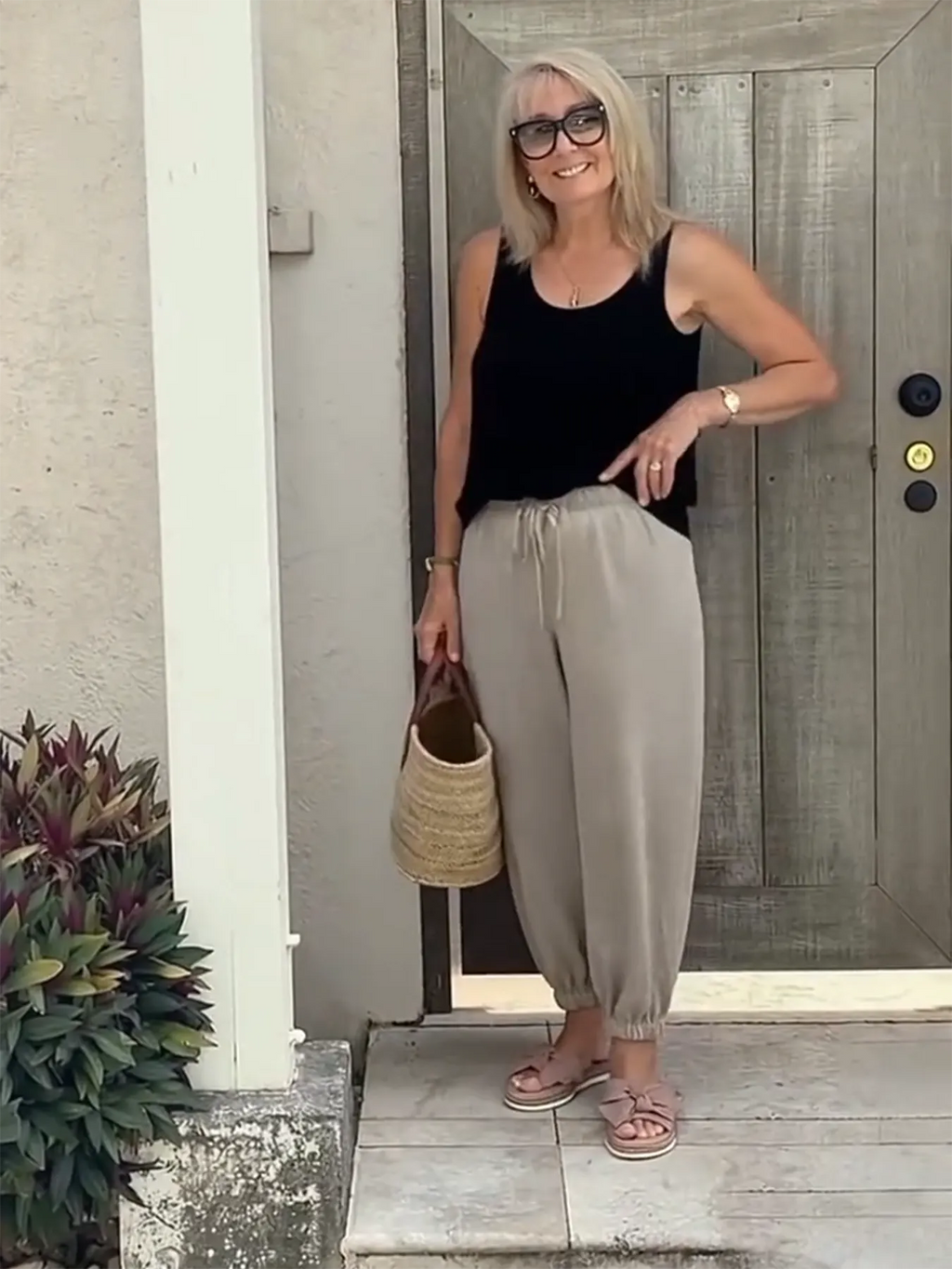 Vest Casual Crew Neck Plain Tank Top