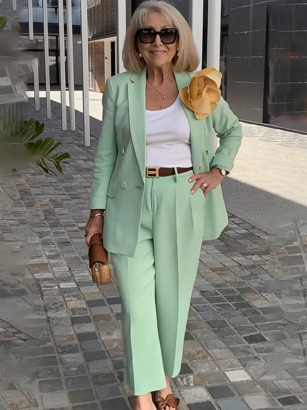 2Pcs Elegant Suit Pants Two-Piece Suit Jacket