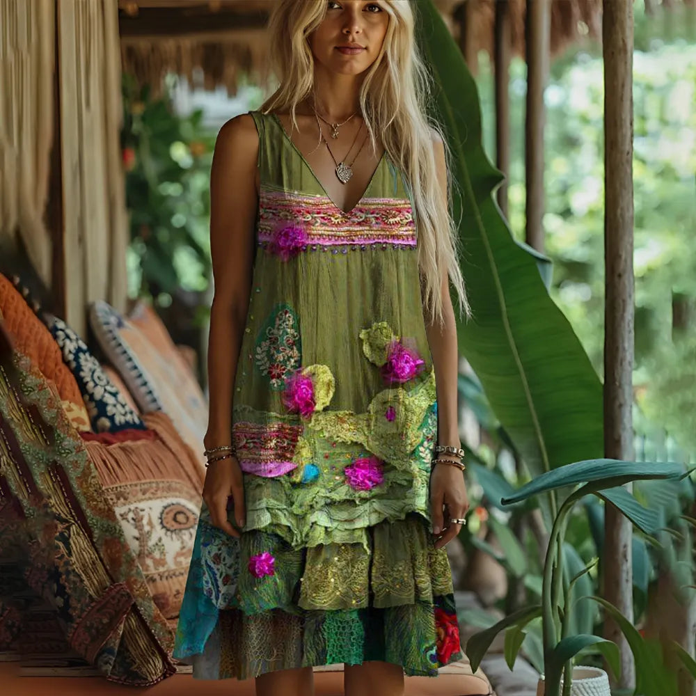 Vintage Lace Floral Tank Dress