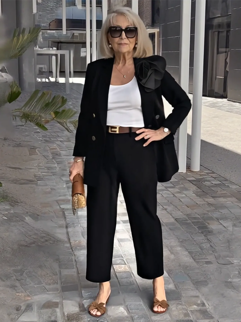 2Pcs Elegant Suit Pants Two-Piece Suit Jacket