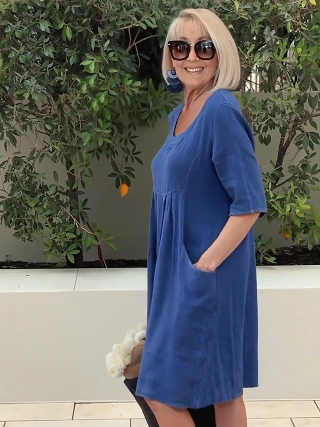 Cotton Pocket Tunic Dress