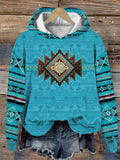 Boho Geometric Print Pullover Sweatshirt