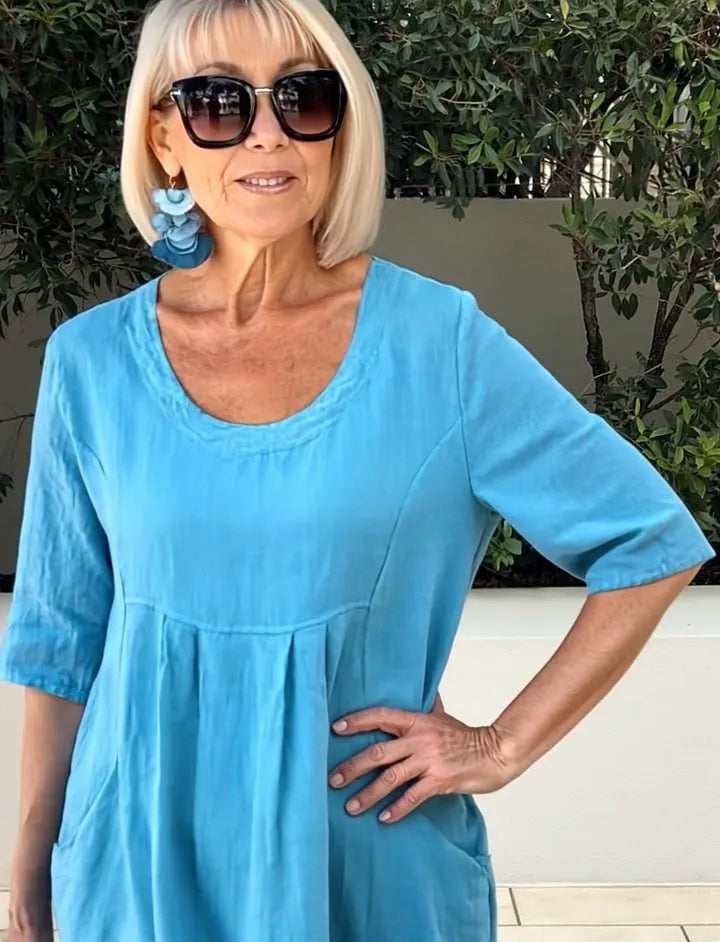 Cotton Pocket Tunic Dress