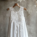 Flowers Lace Art Patchwork Linen Tank Dress