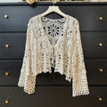 Boho Mandala Hollow Crochet Tied Cardigan