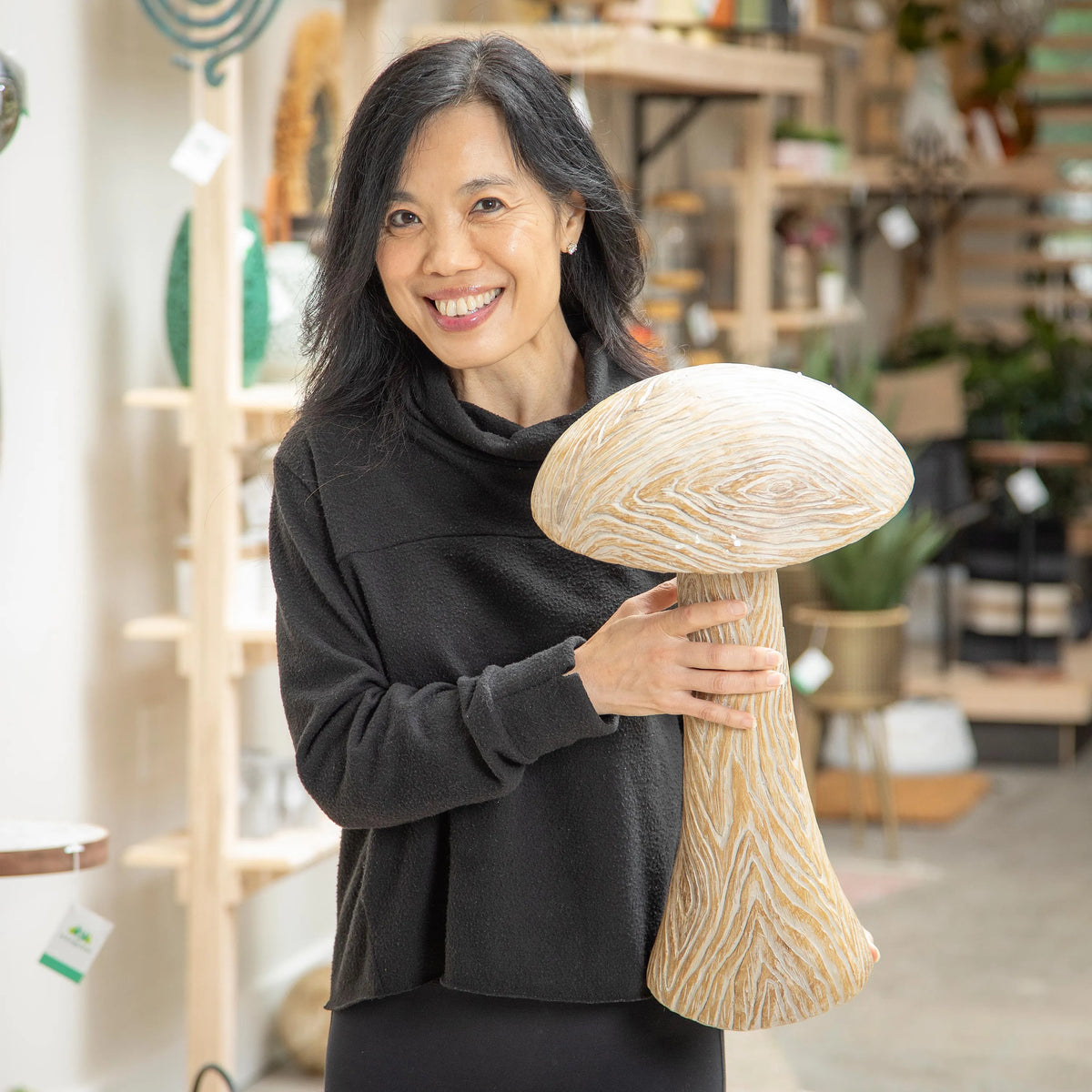 Large Carved Mushroom Garden Statue
