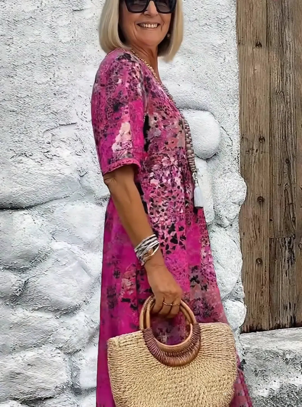 Vacation DRESS Women's Short Sleeve Summer Leopard Lace Dress V Neck Daily Going Out Casual Knee Length A-Line Khaki