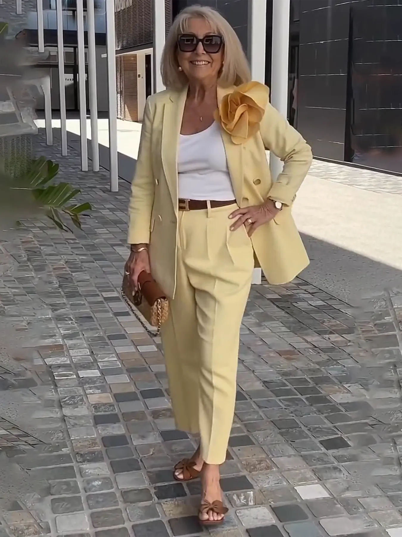 2Pcs Elegant Suit Pants Two-Piece Suit Jacket