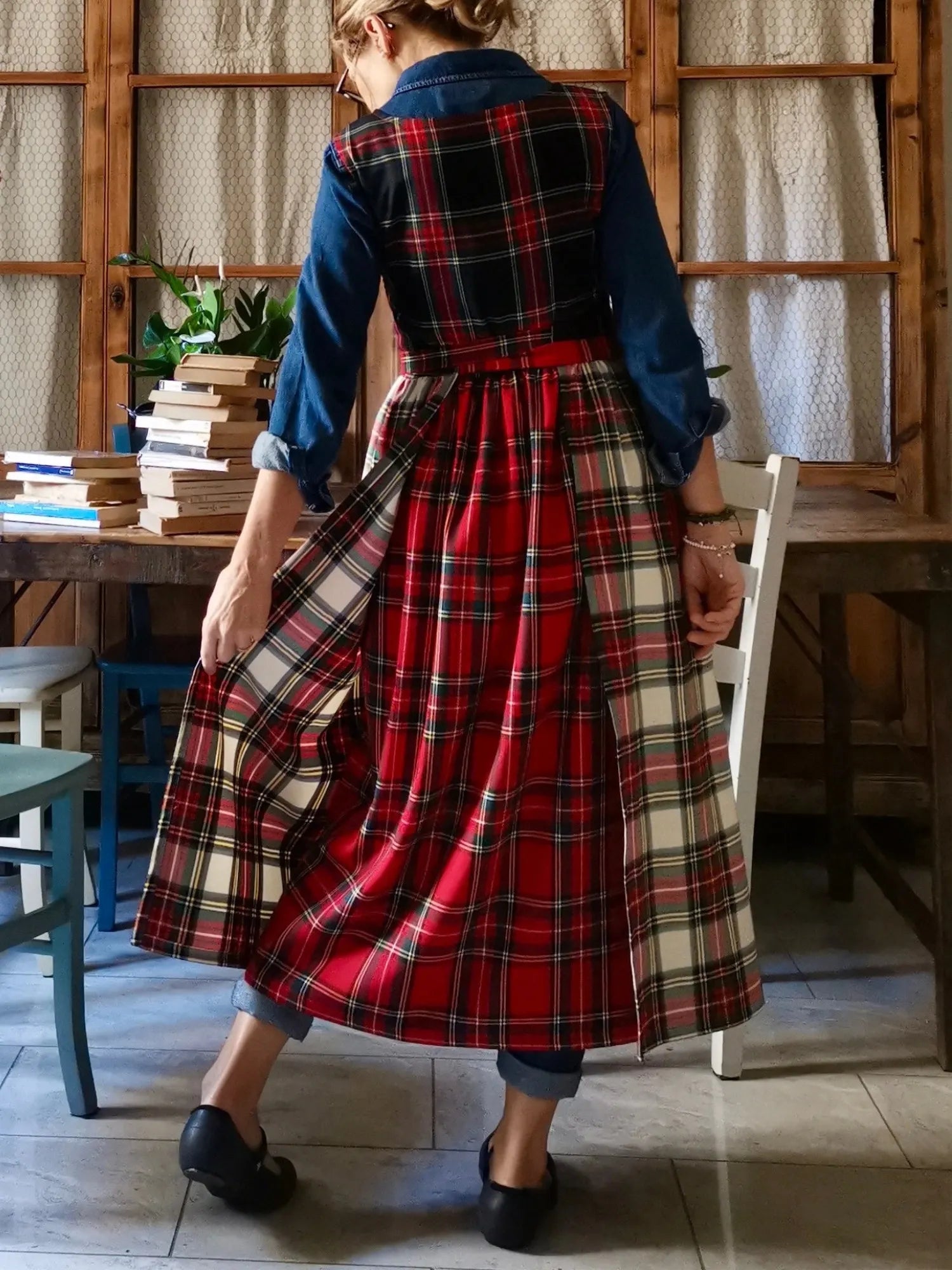 Patchwork Tartan Cotton Apron
