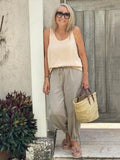 Vest Casual Crew Neck Plain Tank Top