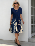 Colorful Sweet Floral round Neck Dress