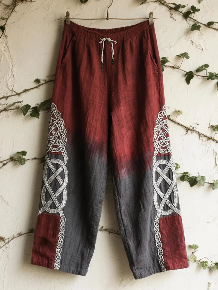 Women's Celtic Knot Lace Art Comfort Casual Pants