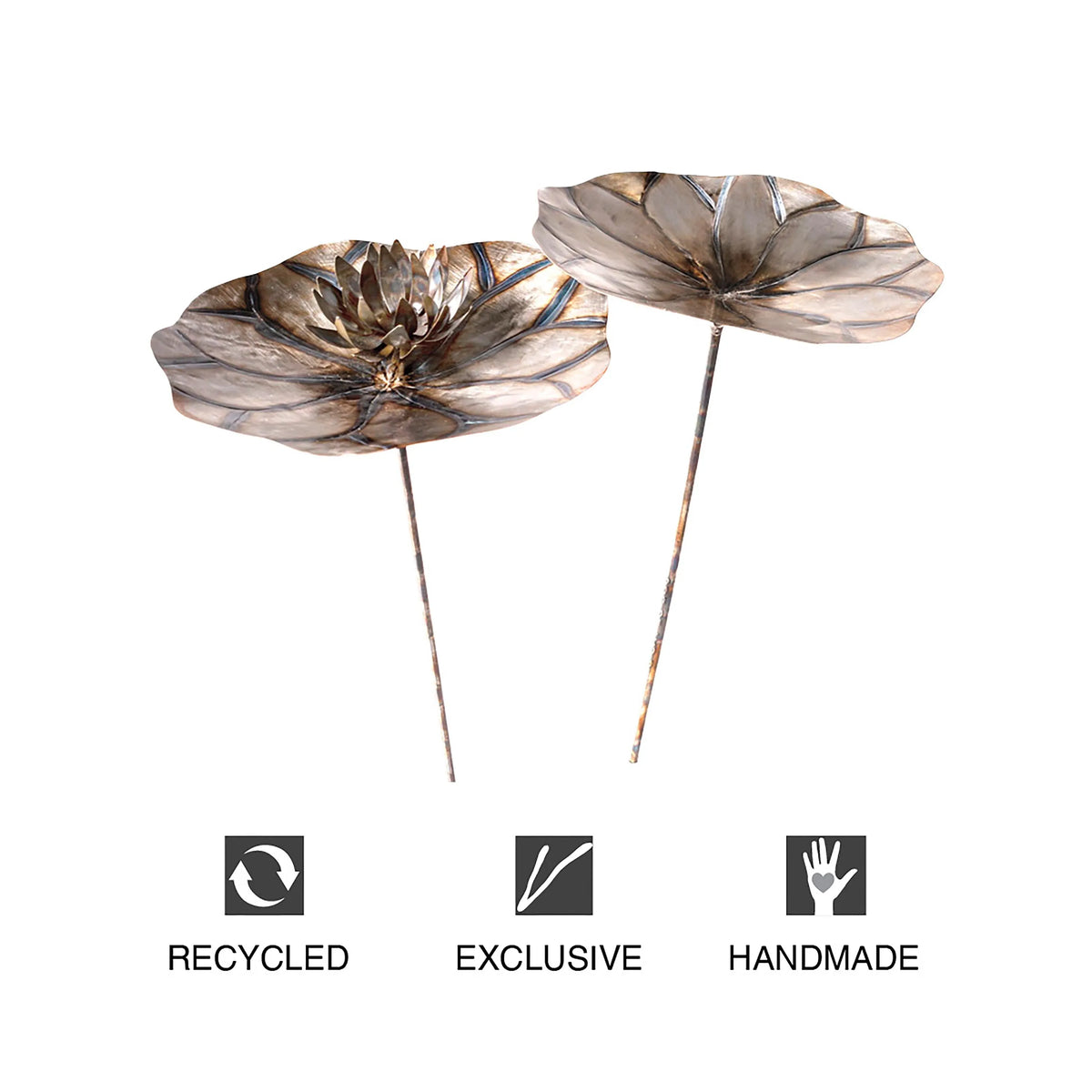 Metal Lily Pad Garden Stakes