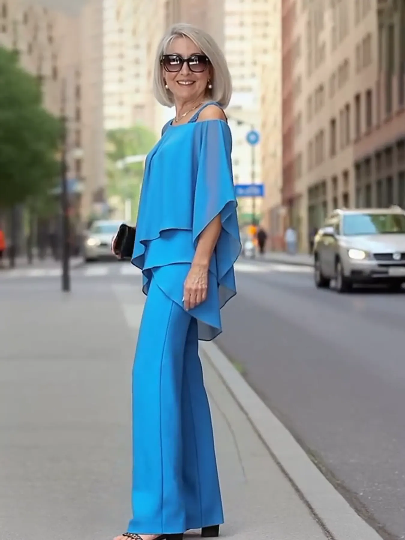 2Pcs Bat Sleeve Top Trousers Women's Casual Off-the-shoulder Irregular Party Suit Elegant Two-piece Set