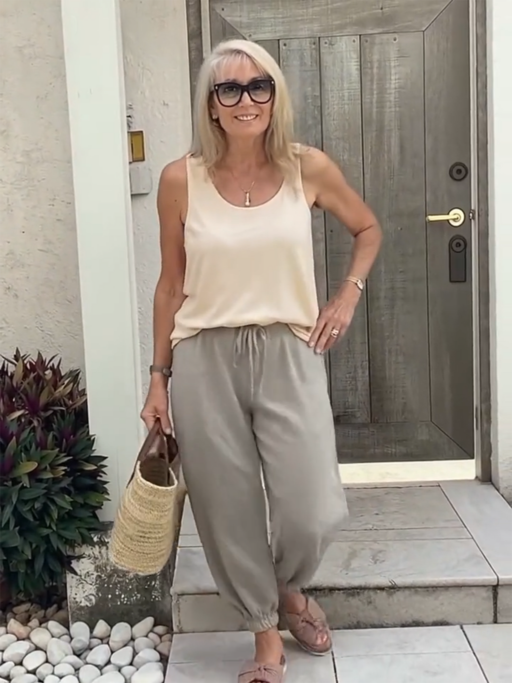Vest Casual Crew Neck Plain Tank Top