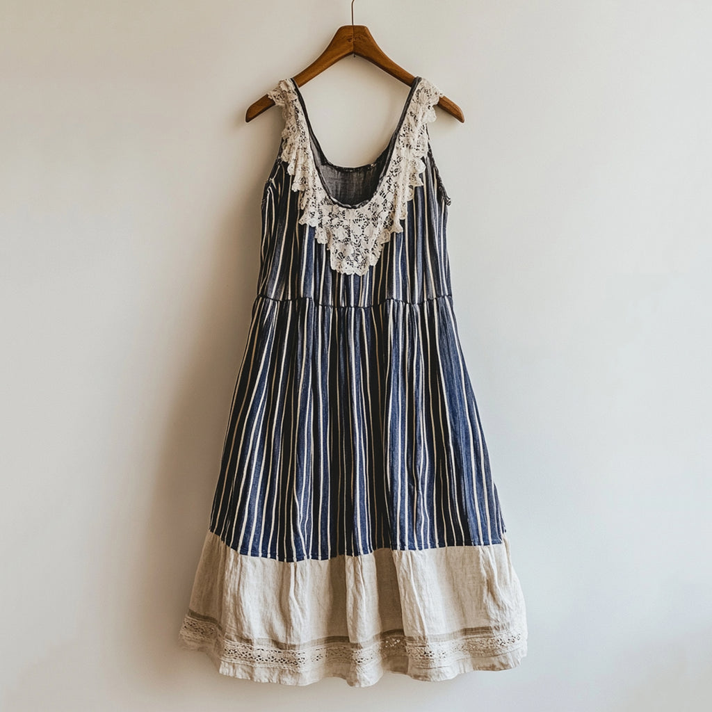 Retro Bohemian Striped Casual Dress