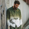 Men's Japanese-style Bamboo Gradient Art Casual Linen Shirt