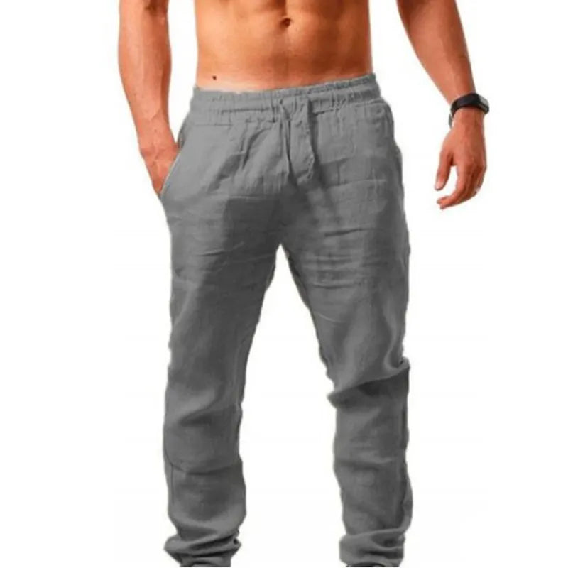 Men'S Vintage Drawstring Casual Cotton Linen Pants